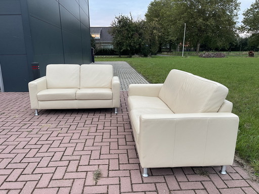 Schönes Montel Echtes Leder 2.5+2-Sitzer Sofa Set