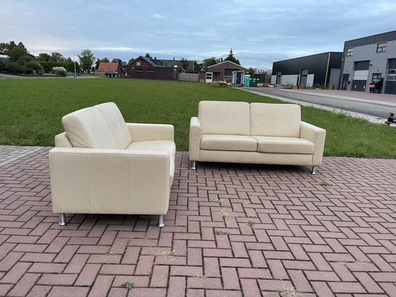 Image 1 of Schönes Montel Echtes Leder 2.5+2-Sitzer Sofa Set