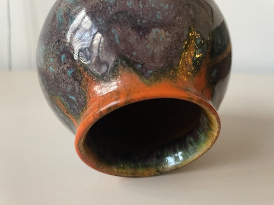 Image 1 of Arnhemsche Fayencefabriek - Art Deco Vase mit experimenteller Glasur