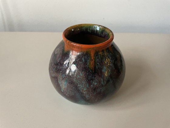 Image 1 of Arnhemsche Fayencefabriek - Art Deco Vase mit experimenteller Glasur