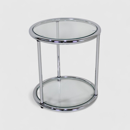 Vintage Beistelltisch - Glas, Chrom