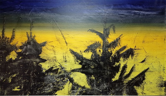 Image 1 of #H(E)Artwork, #232 Kunst Gemälde Auf Leinwand Signiert Datiert T. G. K. 