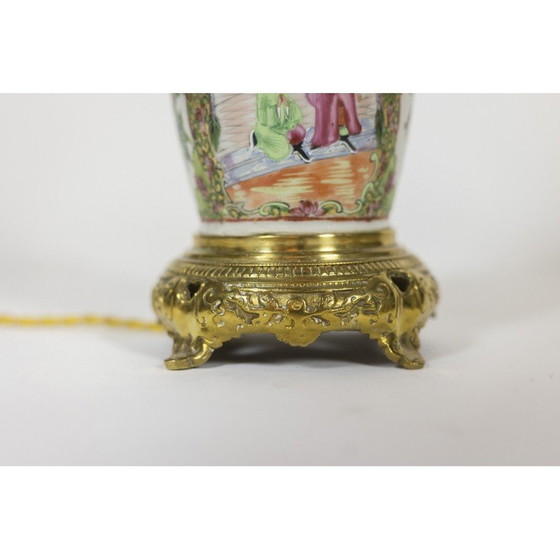 Image 1 of Paar alte Lampen aus Kantoner Porzellan und Bronze, 1880