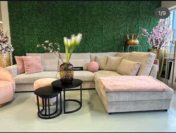 Image 1 of Schönes Ecksofa Rippe Stoff Hellbeige Ecke Rechts
