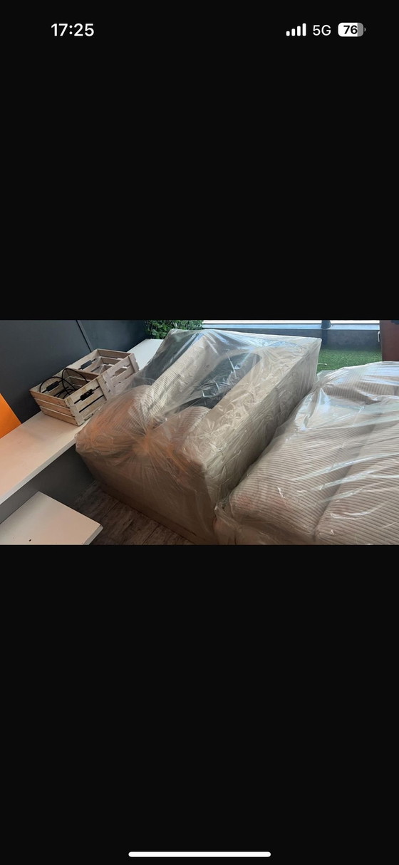 Image 1 of Schönes Ecksofa Rippe Stoff Hellbeige Ecke Rechts