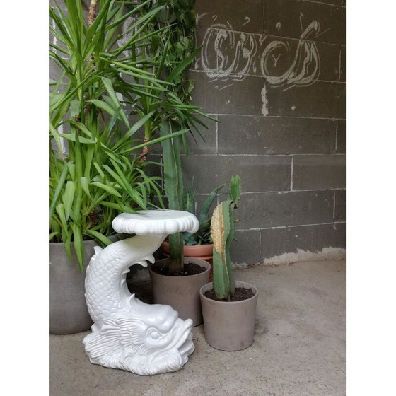 Image 1 of Vintage-Delphin-Statue aus Keramik, 1970