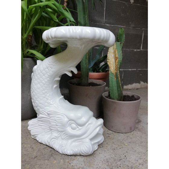 Image 1 of Vintage-Delphin-Statue aus Keramik, 1970