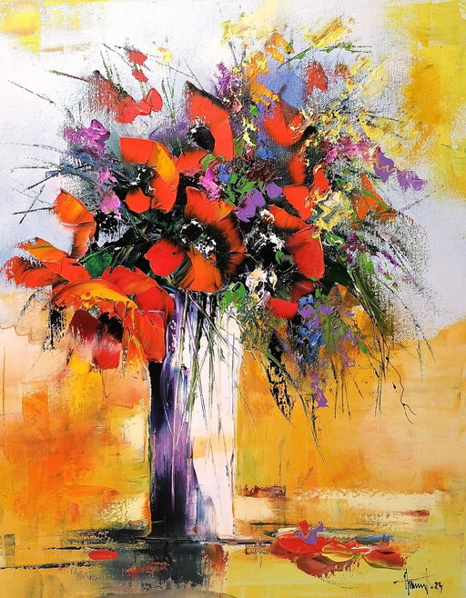 Alfred Aniol "Blumen in einer Vase"