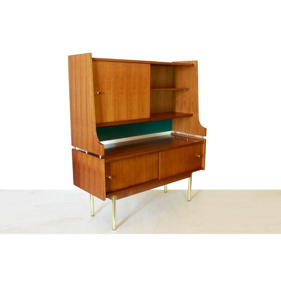 Image 1 of Skandinavisches Sideboard aus massivem Teakholz und Messing 1950er Jahre