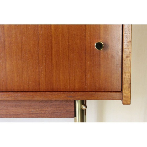 Image 1 of Skandinavisches Sideboard aus massivem Teakholz und Messing 1950er Jahre