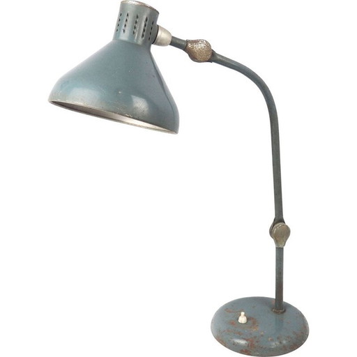 Jumo GS1 Vintage-Werkstattlampe aus emailliertem Blech und Aluminium, 1920