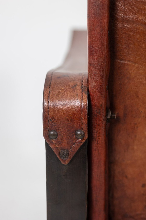 Image 1 of Sessel "Safari" aus Holz und Leder in Cognac, 1960/70er Jahre