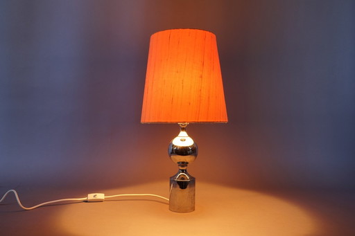 Silberne Vintage Hollywood Regency Kugellampe, 1970er