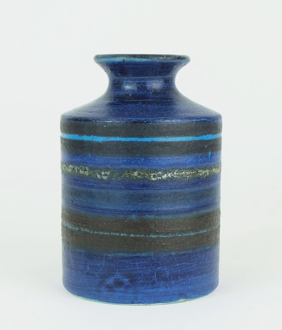 Image 1 of Mid Century Vase Bruno Gambone Italienische Studio Töpferei Streifen Dekor