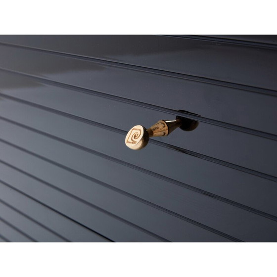 Image 1 of Vintage-Kommode aus schwarzem Lack und Messing von Pierre Cardin, 1980