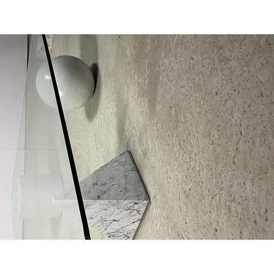 Image 1 of Vintage metafora Marmor Couchtisch mit Glasplatte, 1970