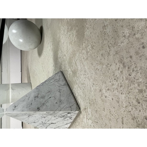 Image 1 of Vintage metafora Marmor Couchtisch mit Glasplatte, 1970