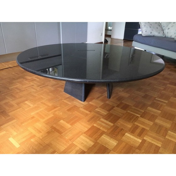 Image 1 of Couchtisch "Asolo" aus schwarzem Marmor von Angelo Mangiarotti für Skipper, Italien 1970