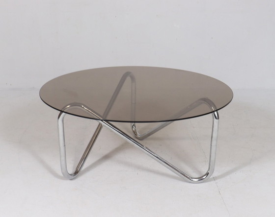 Image 1 of  Französischer Stahlrohr Coffee Table/Couchtisch, Der 1970Er Jahre