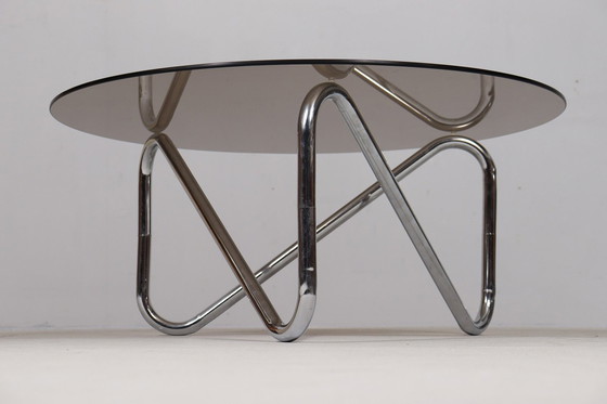 Image 1 of  Französischer Stahlrohr Coffee Table/Couchtisch, Der 1970Er Jahre