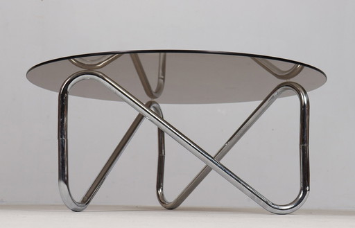  Französischer Stahlrohr Coffee Table/Couchtisch, Der 1970Er Jahre