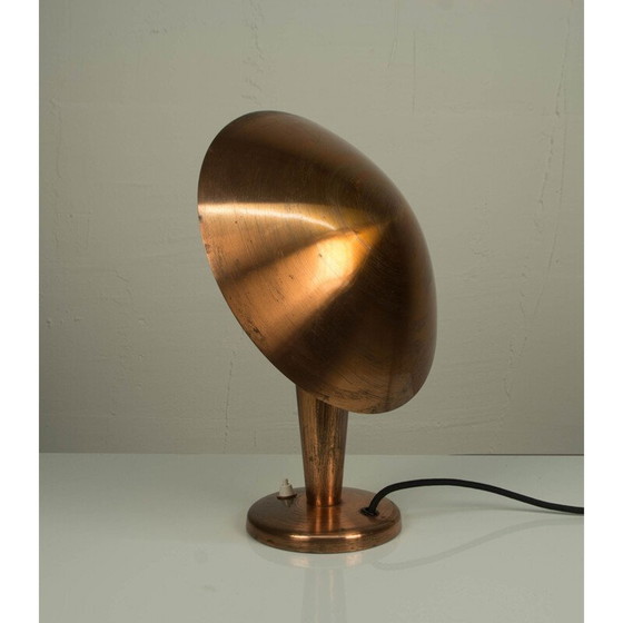 Image 1 of Vintage Tischlampe aus lackiertem Messing, Tschechoslowakei 1930