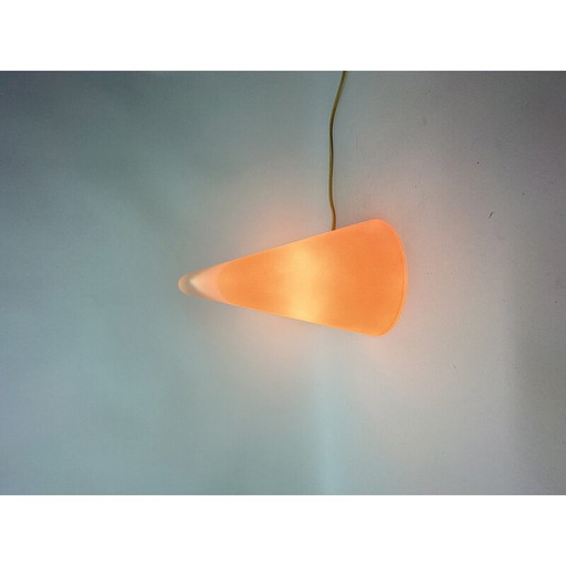 Vintage Teepee Tischlampe aus rosa Glas von Sce, Frankreich 1970