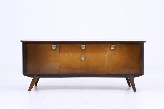 Image 1 of Flache Vintage Kommode 60er Jahre | Mid Century Lowboard Retro 70er Holz Schrank Aufbewahrung