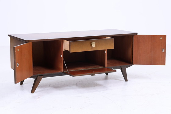 Image 1 of Flache Vintage Kommode 60er Jahre | Mid Century Lowboard Retro 70er Holz Schrank Aufbewahrung