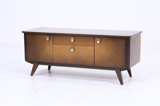 Image 1 of Flache Vintage Kommode 60er Jahre | Mid Century Lowboard Retro 70er Holz Schrank Aufbewahrung