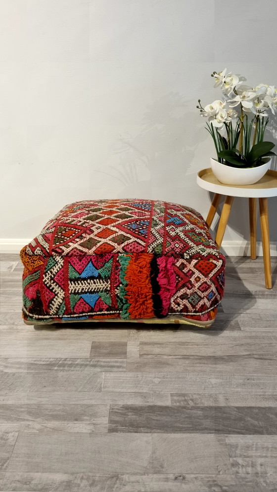 Image 1 of Kelim-Pouf im Vintage-Stil