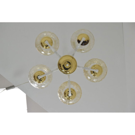 Image 1 of Vintage-Kronleuchter aus Glas und Metall, Tschechien 1970