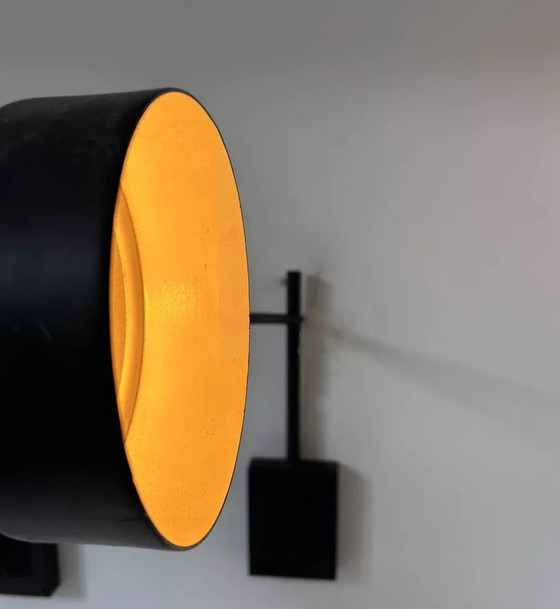 Image 1 of 2X Verstellbare Wandleuchten aus Metall Mattschwarz, Frankreich 1960