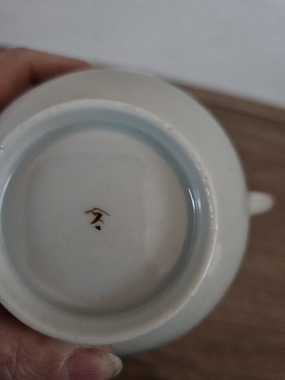 Image 1 of Kutani Vintage/Antike Japanisch markiert Eierschale Teekanne, Milchkännchen und Tasse/Schale 1940er