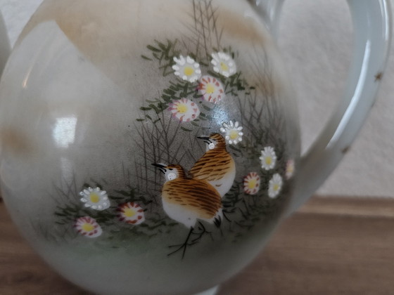 Image 1 of Kutani Vintage/Antike Japanisch markiert Eierschale Teekanne, Milchkännchen und Tasse/Schale 1940er