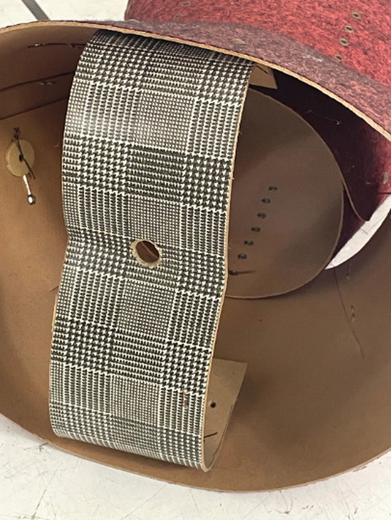 Image 1 of Antike - Frankreich - Ankleideform / Mannequin / Dressboy / Valet Stand - Größenverstellbar - Tischmodell - Burgunderrot