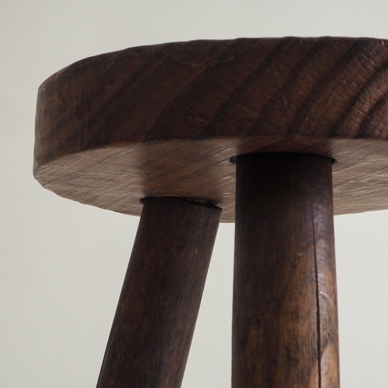 Image 1 of Französischer Brutalist Tripod Hocker