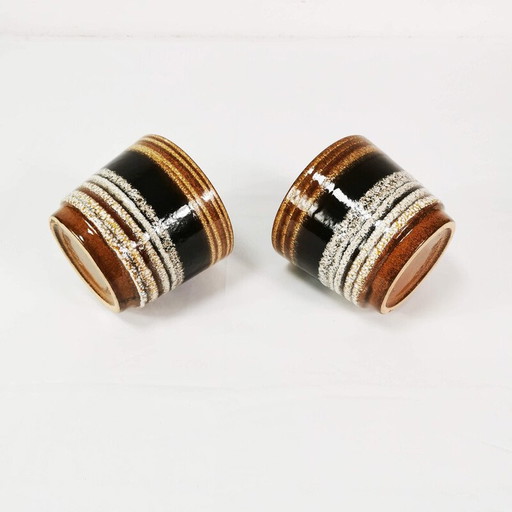 Paar Vintage Keramik Blumentöpfe von Scheurich, Deutschland 1960er Jahre