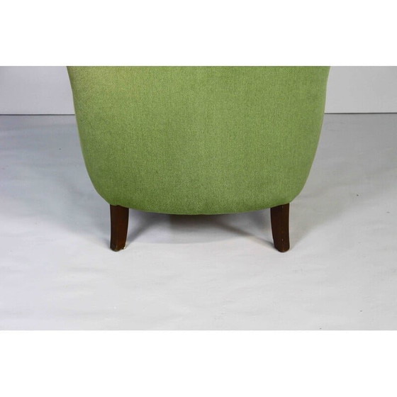 Image 1 of Dänischer Vintage-Sessel aus grünem Samt, 1950er Jahre