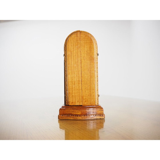 Image 1 of Vintage handgeschnitzten heiligen Holzaltar