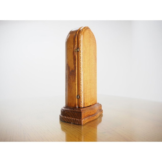 Image 1 of Vintage handgeschnitzten heiligen Holzaltar