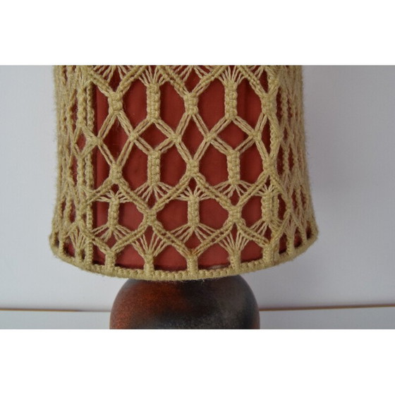 Image 1 of Vintage-Lampe aus Stoff und Keramik, Tschechoslowakei 1970