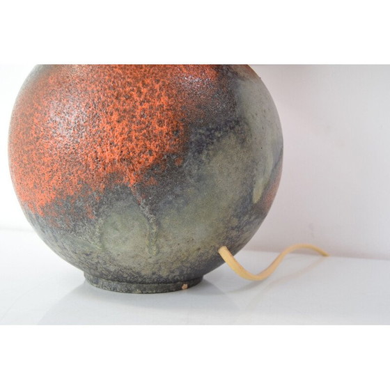 Image 1 of Vintage-Lampe aus Stoff und Keramik, Tschechoslowakei 1970