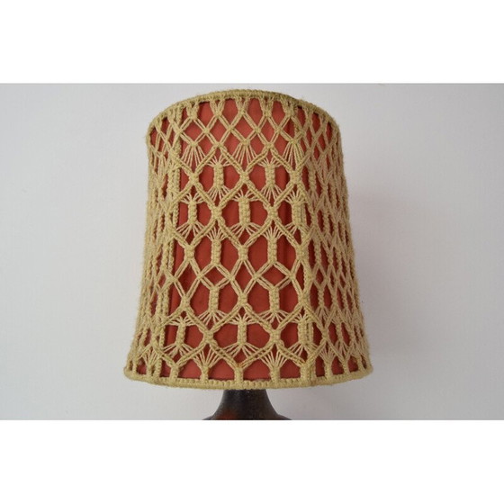 Image 1 of Vintage-Lampe aus Stoff und Keramik, Tschechoslowakei 1970