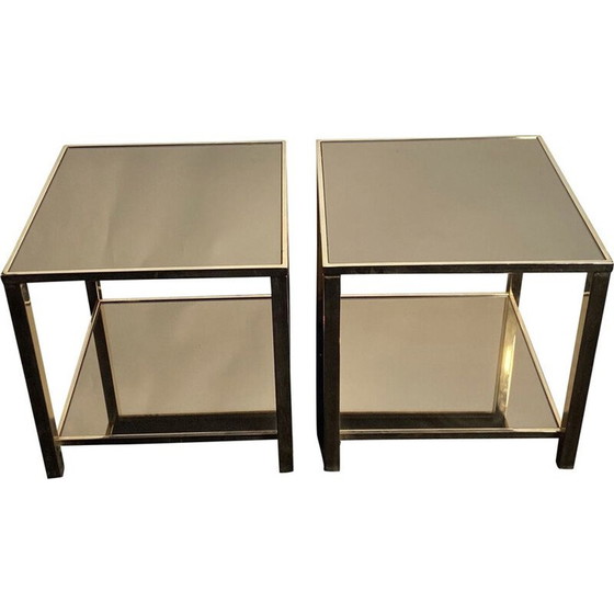 Image 1 of Paar Vintage Couchtische "Belgo Chrom" aus Messing