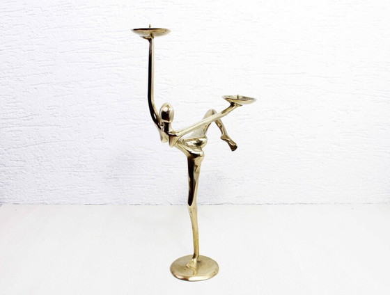 Image 1 of Modernistische Bronze oder Messing Kerzenleuchter 60s