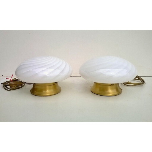 Vintage Murano Venezia Glas Tischlampen, Satz von zwei 1960