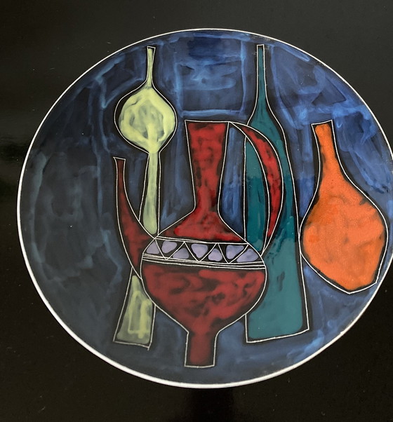 Image 1 of Vintage 1960'S Wandteller mit abstraktem Stillleben