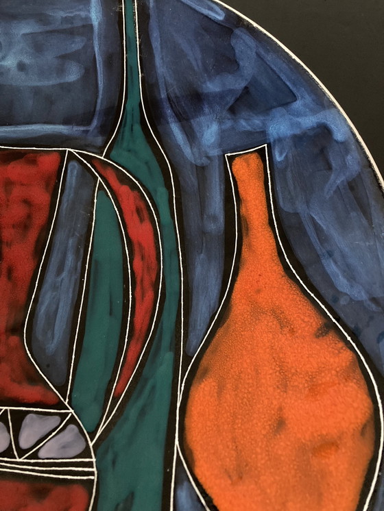 Image 1 of Vintage 1960'S Wandteller mit abstraktem Stillleben