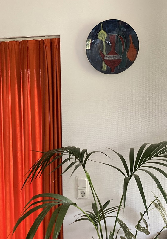 Image 1 of Vintage 1960'S Wandteller mit abstraktem Stillleben